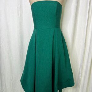 C/Meo Collective Making Waves Green Strapless Dress High-Low Hem Size L
